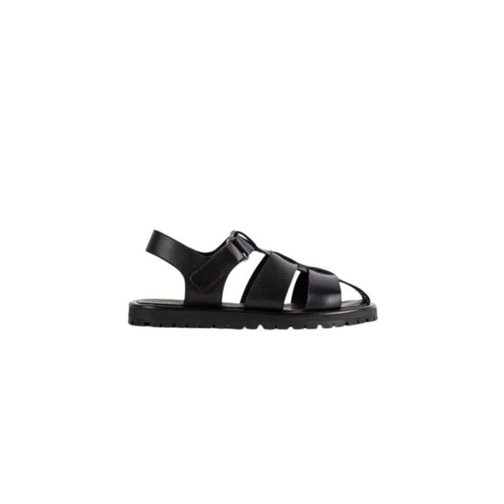 STUDIO NICHOLSON Men's Leather Fisherman Sandals Men BLACK